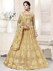 Delightful Golden Thread Net Festival Wear Lehenga Choli