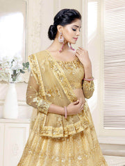 Delightful Golden Thread Net Festival Wear Lehenga Choli
