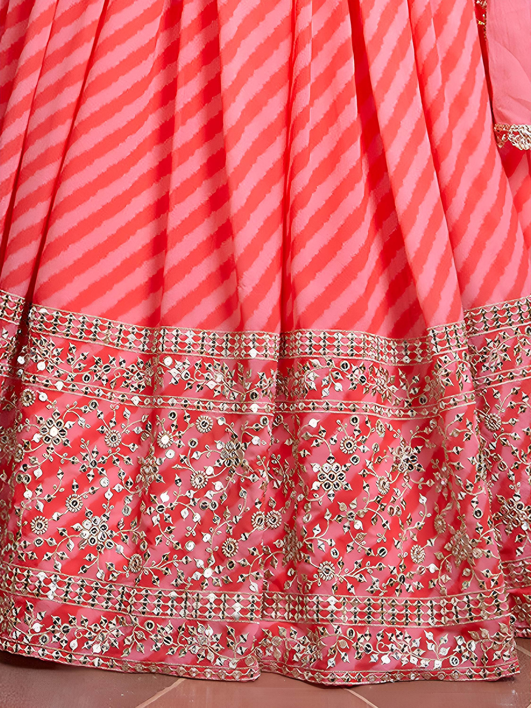 Wonderful Pink Embroidered Organza Wedding Wear Plus Size Lehenga Choli