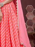 Adorable Pink Sequins Embroidered Organza Bridesmaid Lehenga Choli