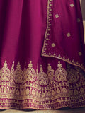 Stunning Pink Embroidered Silk Engagement Wear Ready-Made Gown