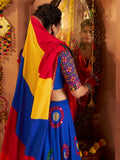 Rich Blue Thread Embroidered Festival Wear Lehenga Choli With Dupatta