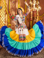 Impressive Multi-Color Viscose Rayon Mirror Work Lehenga Choli