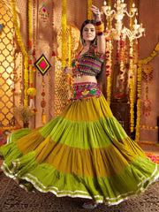 Chic Multi-Color Mirror Work Navratri Special Lehenga Choli