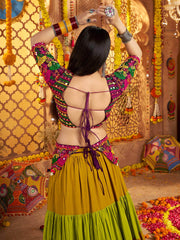 Chic Multi-Color Mirror Work Navratri Special Lehenga Choli