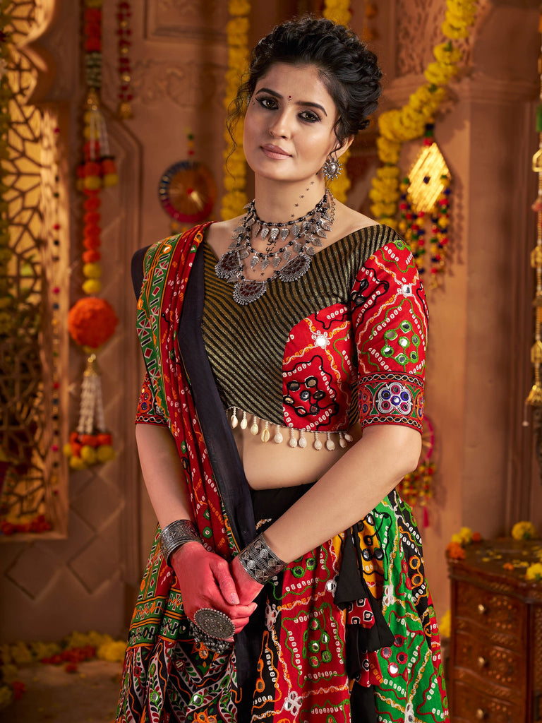 Elegant Multi-Color Digital Printed Navratri Wear Lehenga Choli