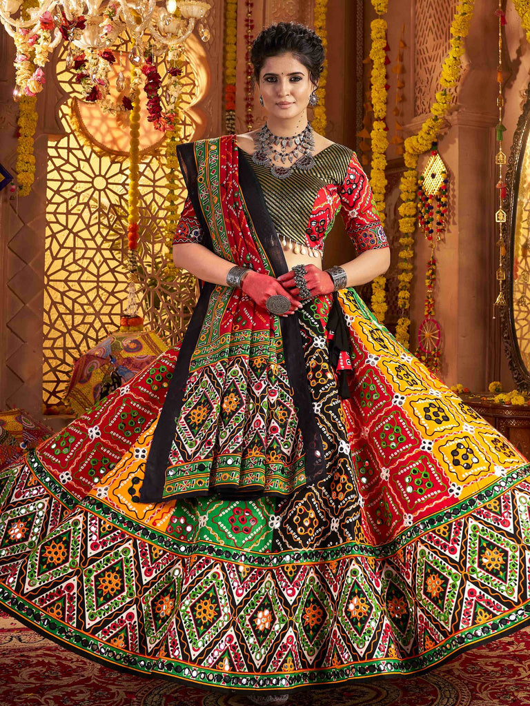 Elegant Multi-Color Digital Printed Navratri Wear Lehenga Choli