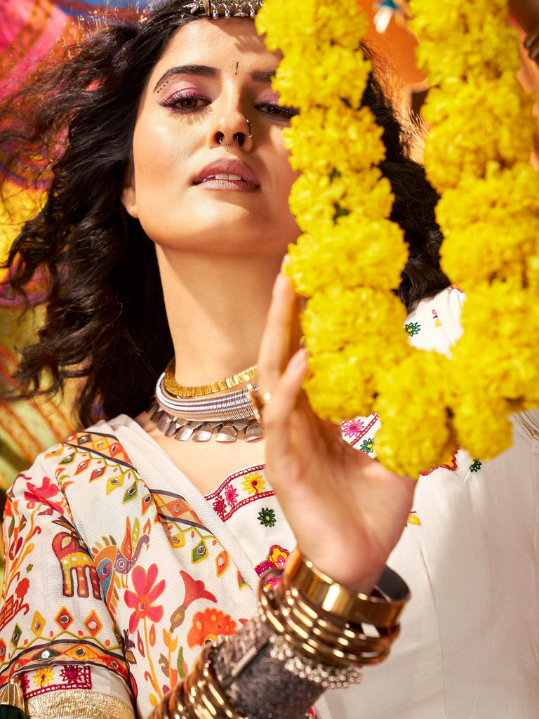 Mesmerizing Multi-Color Georgette Bandhani Print Lehenga Choli