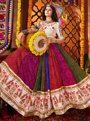 Mesmerizing Multi-Color Georgette Bandhani Print Lehenga Choli