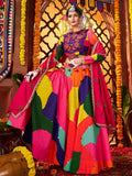 Tantalizing Multi-Color Muslin Mirror Work Navratri Wear Lehenga Choli