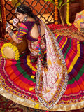 Artistic Multi-Color Muslin Thread Work Navratri Wear Lehenga Choli