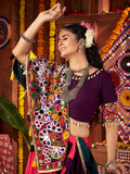 Lavishing Multi-Color Cotton Mirror Work Navratri Wear Lehenga Choli