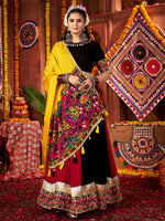 Mesmerizing Multi-Color Mirror Work Cotton Lehenga Choli With Dupatta