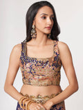 Adorable Purple Floral Printed Organza Ceremony Wear Saree