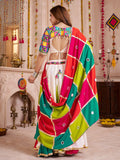 Alluring Multi-Color Cotton Embroidered Navratri Wear Lehenga Choli