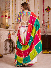 Alluring Multi-Color Cotton Embroidered Navratri Wear Lehenga Choli