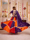 Attractive Multi-Color Cotton Mirror Work Navratri Wear Lehenga Choli
