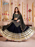 Spectacular Black Cotton Lace Work Festival Wear Lehenga Choli