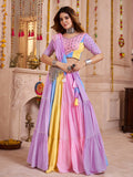 Astonishing Multi-Color Cotton Mirror Work Lehenga Choli With Dupatta