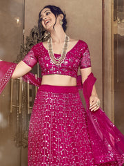 Glorious Rani Thread Embroidery Soft Net Party Wear Lehenga Choli