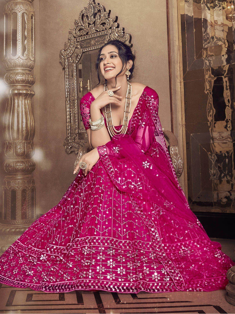 Glorious Rani Thread Embroidery Soft Net Party Wear Lehenga Choli