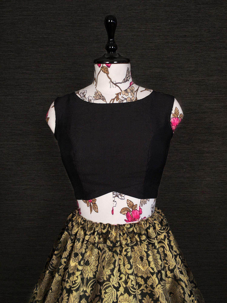 Artistic Golden Yellow Banarasi Silk Weaving Lehenga Choli