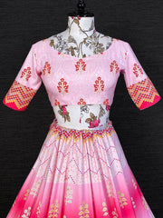 Awesome Multi-Color Digital Printed Silk Festive Lehenga Choli
