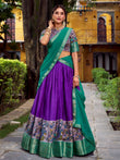 Wonderful Purple Zari Weaving Silk Festive Wear Half Saree Lehenga Choli