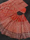 Glamorous Red Digital Printed Silk Festive Lehenga Choli