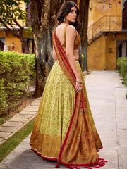 Awesome Green Digital Printed Silk Festival Wear Lehenga Choli
