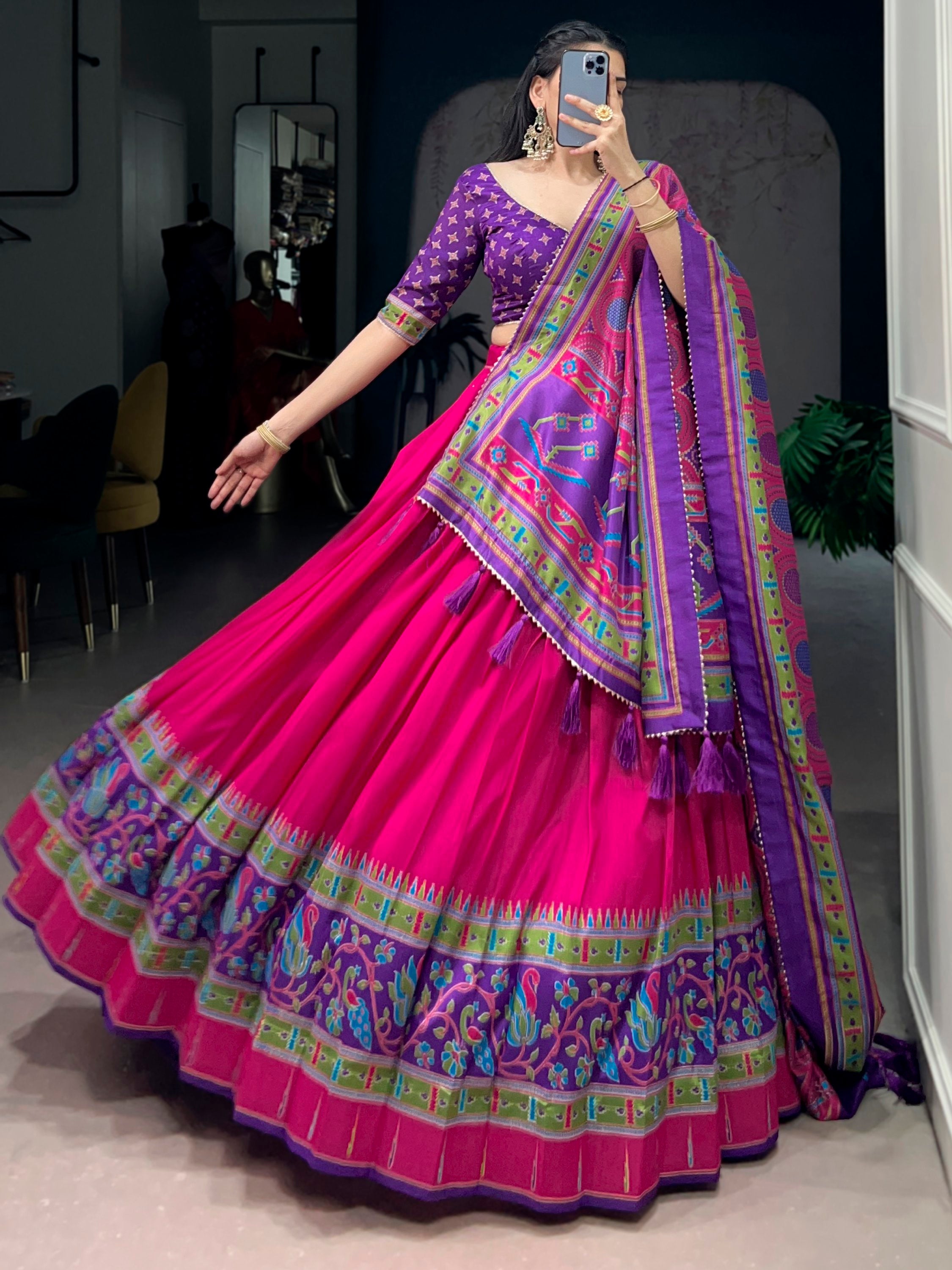 Pretty Pink Digital Printed Silk Designer Lehenga Choli With Dupatta