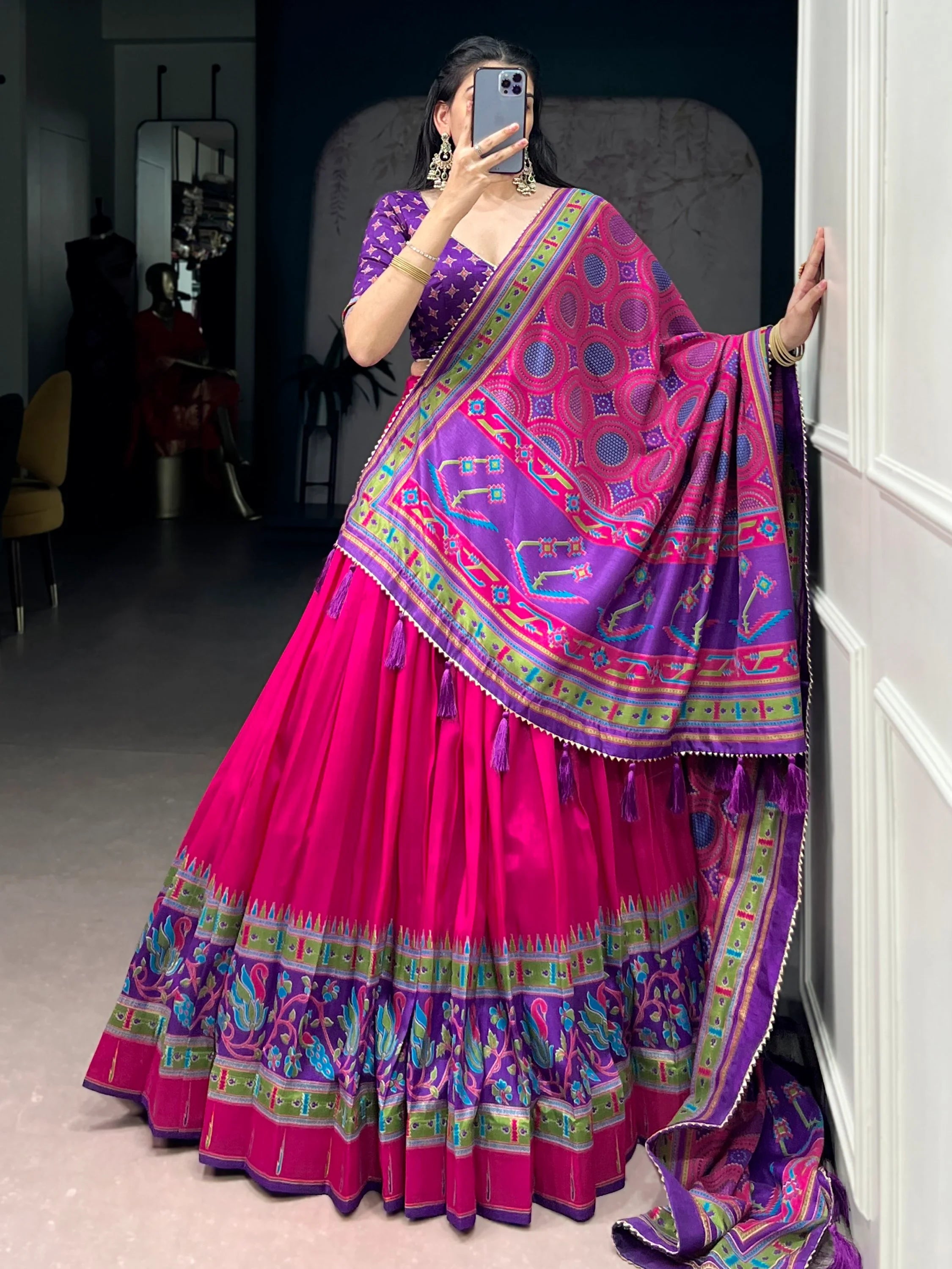 Pretty Pink Digital Printed Silk Designer Lehenga Choli With Dupatta