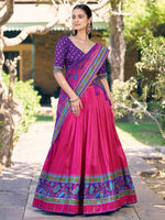 Fabulous Pink Digital Printed Silk Traditional Lehenga Choli With Dupatta