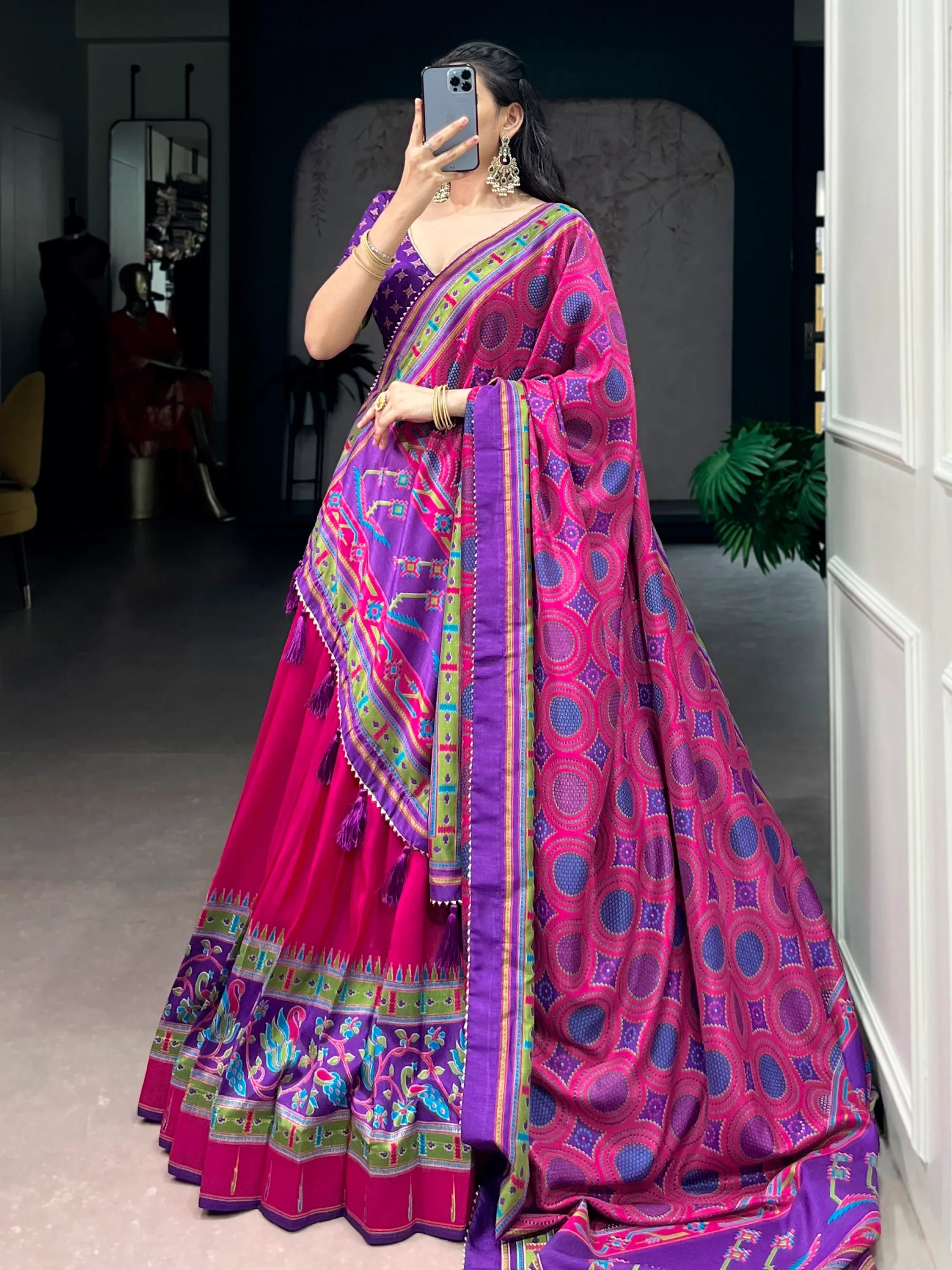 Pretty Pink Digital Printed Silk Designer Lehenga Choli With Dupatta