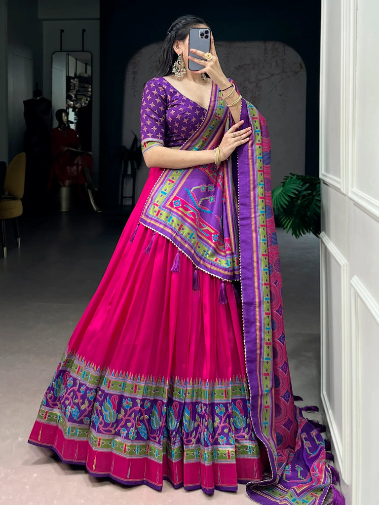 Pretty Pink Digital Printed Silk Designer Lehenga Choli With Dupatta