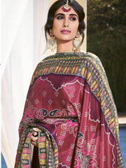 Wonderful Pink Bandhani Printed Silk Festival Wear Sharara Suit