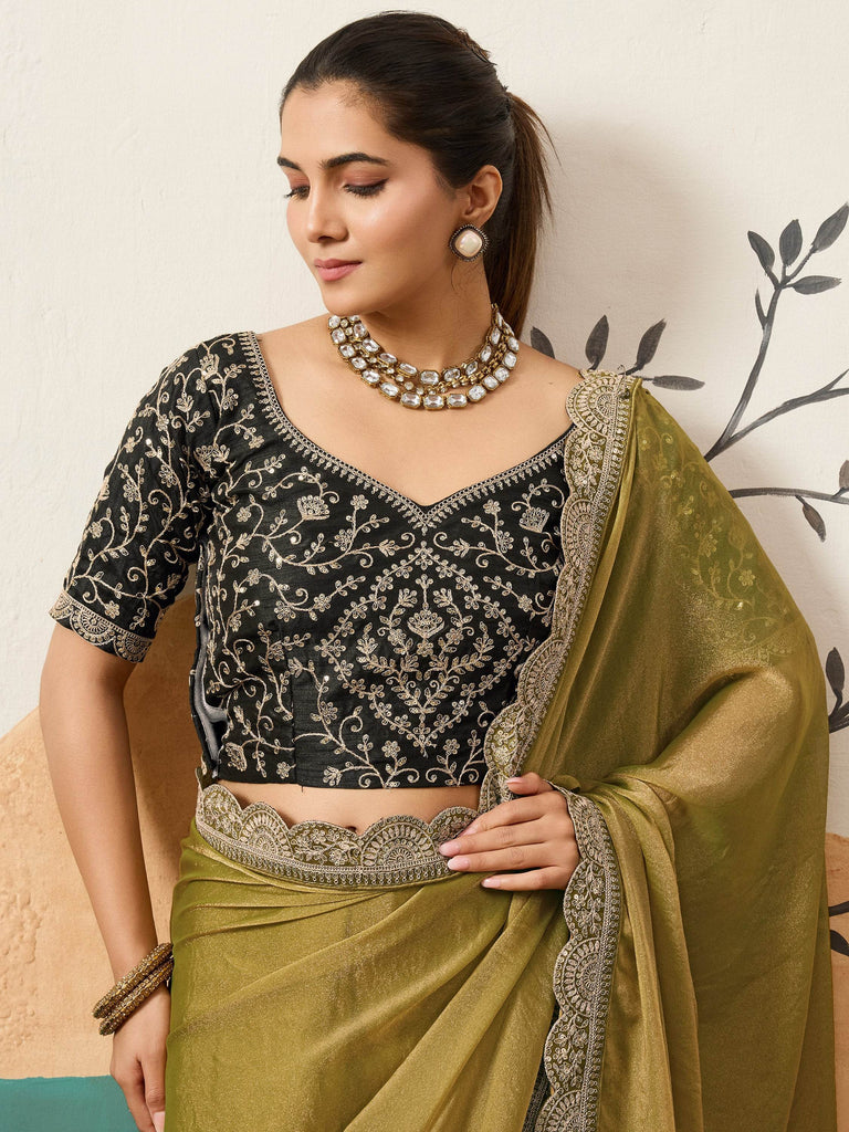 Graceful Yellow Silk Wedding Wear Saree With Heavy Embroidered Blouse