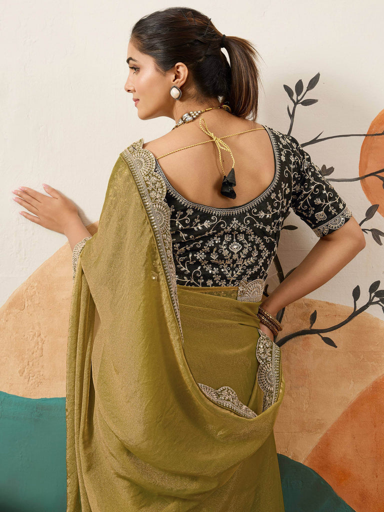 Graceful Yellow Silk Wedding Wear Saree With Heavy Embroidered Blouse