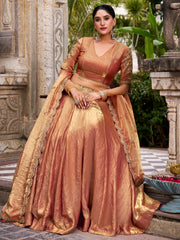 Charming Orange Embroidered Organza Wedding Wear Lehenga Choli 