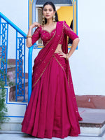 Lovely Rani Pink Embroidered Silk Traditional Lehenga Choli With Dupatta