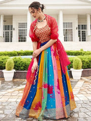 Fascinating Multi-Color Shibori Printed Georgette Lehenga Choli