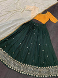 Gorgeous Green Banglori Silk Festive Lehenga Choli