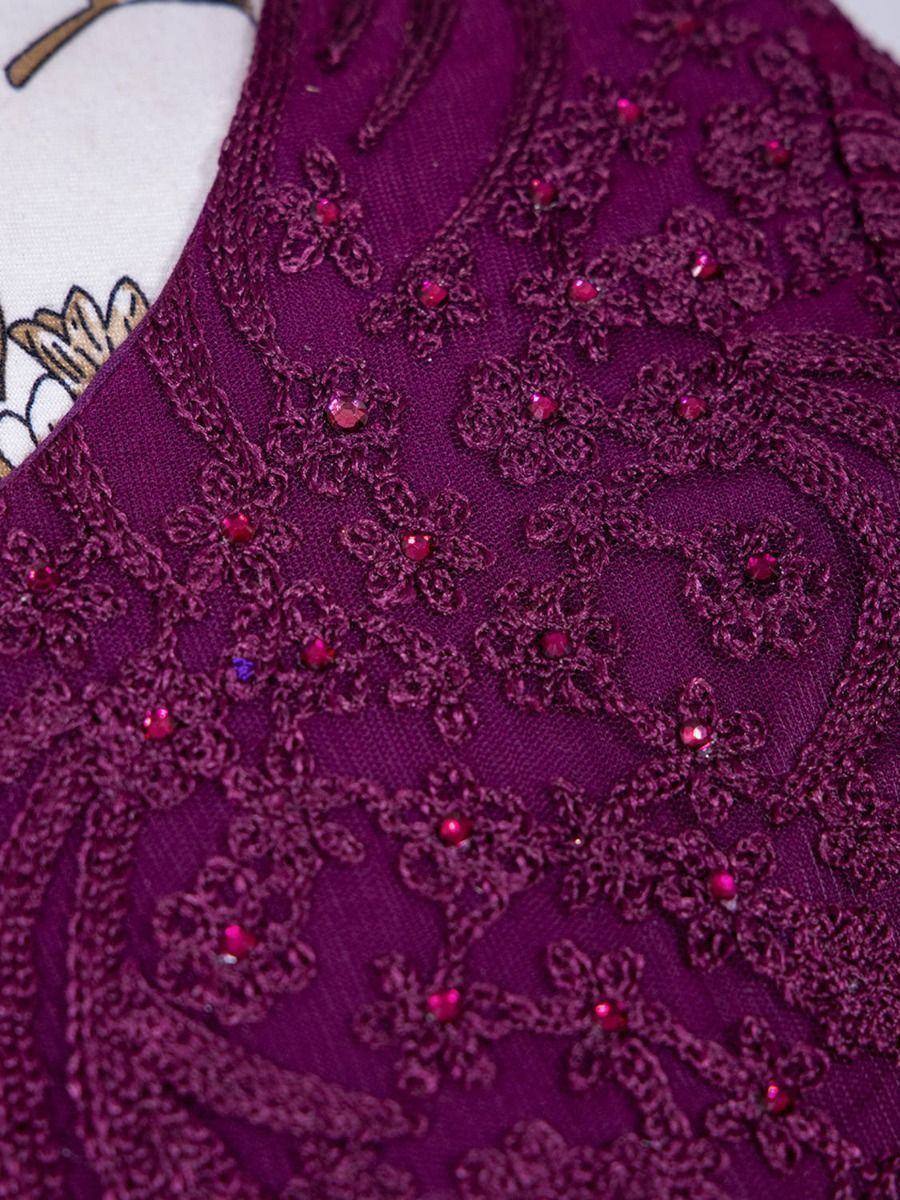 Purple embroidered ethnic blouse with floral lace and pink bead detailing, perfect for designer lehenga choli sets