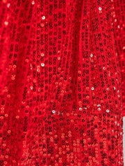 Glamorous Red Sequined Georgette Sangeet Wear Lehenga Choli