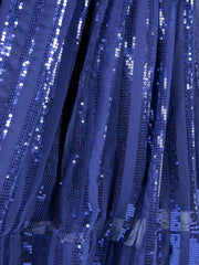 Ravishing Navy-Blue Sequined Work Georgette Sangeet Party Lehenga Choli