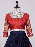 Incredible Navy Blue Dola Silk Patola Print Special Garba Wear Chaniya Choli