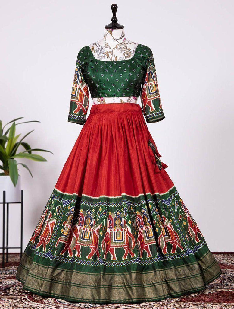 Fabulous Red Dolla Silk Patola Print Navratri Wear Chaniya Choli