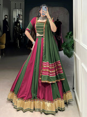 Mesmerizing Maroon Rayon Gota Patti Work Navratri Wear Lehenga Choli