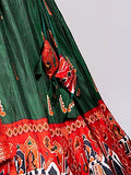 Alluring Green Patola Paithani Print Dola Silk Wedding Lehenga Choli