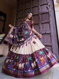 Astonishing Wine Digital Printed Dola Silk Traditional Lehenga Choli